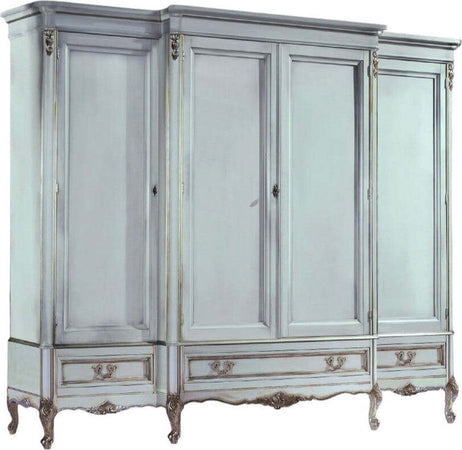 MOBILI-2G---Armadio-4-porte-Classico-Legno-Shabby-Bianco-Argento-252x60x242