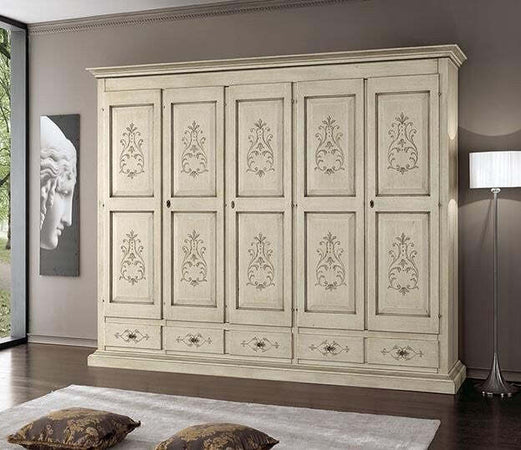 MOBILI-2G---Armadio-5-porte-classico-in-legno-avorio-shabby-254x61x240