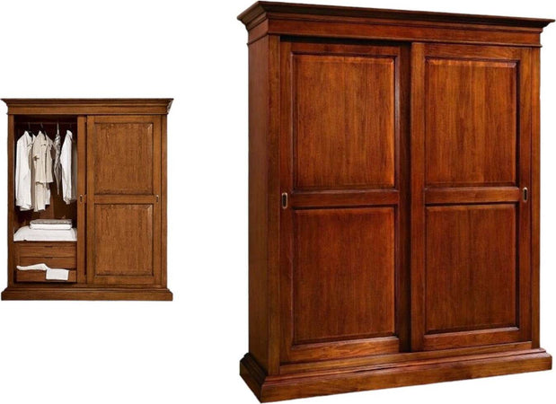 MOBILI-2G---Armadio-arte-povera-in-legno-2-ante-scorrevoli-Cappello-dritto-183x67x214