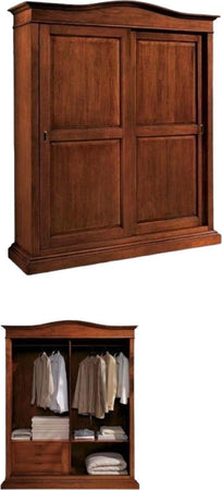 MOBILI-2G---Armadio-arte-povera-in-legno-2-ante-scorrevoli-gendarme-tinta-noce-181x66x225