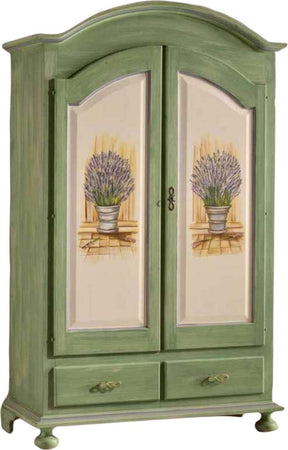 MOBILI-2G---ARMADIO-ARTE-POVERA-LEGNO-BIANCO-VERDE-SALVIA-125X61X200