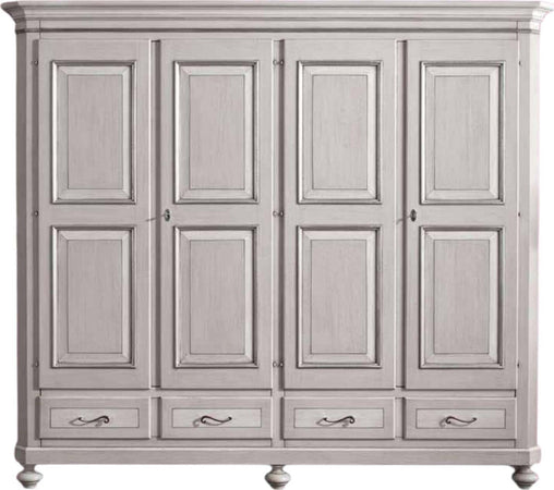 MOBILI-2G---ARMADIO-CLASSICO-4-PORTE-LEGNO-TORTORA-GRIGIO-193x63X217