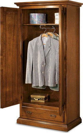 MOBILI-2G---ARMADIO-CLASSICO-IN-LEGNO-2-PORTE-1-CASSETTO-GREZZO-L.90-P.45-H.180