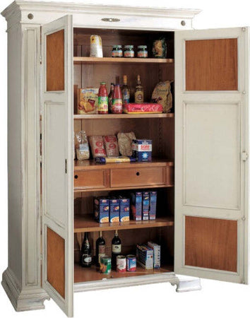MOBILI-2G---Armadio-dispensa-2-porte-Legno-bicolore-shabby-143x56x210