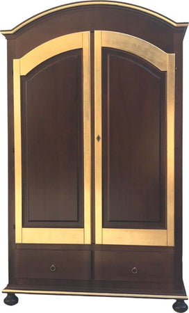 MOBILI-2G---ARMADIO-IN-LEGNO-2-ANTE-ARTE-POVERA-NOCE-E-FOGLIA-ORO-125X61X200