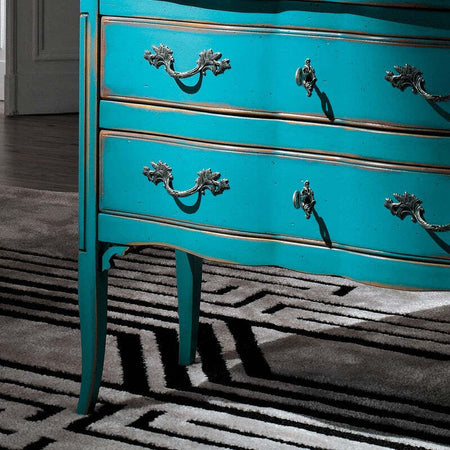 MOBILI-2G---Cassettiera-2-cassetti-Legno-azzurro-Shabby-chic-92x44x79