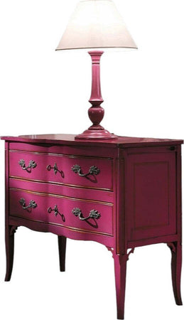 MOBILI-2G---Cassettiera-2-cassetti-Legno-rosa-Shabby-chic-92x44x79
