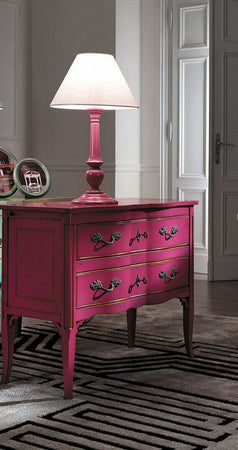 MOBILI-2G---Cassettiera-2-cassetti-Legno-rosa-Shabby-chic-92x44x79