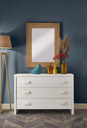 MOBILI-2G---CASSETTIERA-3-CASSETTI-SHABBY-BIANCO-IN-LEGNO-MASSELLO-DI-ABETE-120x50x80