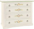 MOBILI-2G---Cassettiera-4-cassetti-legno-shabby-bianco-decori-115x50X90