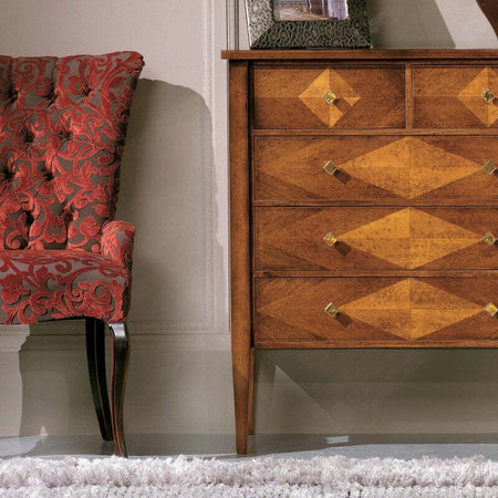 MOBILI-2G---Cassettiera-5-cassetti-Classica-intarsio-Legno-bassano-88x43x95