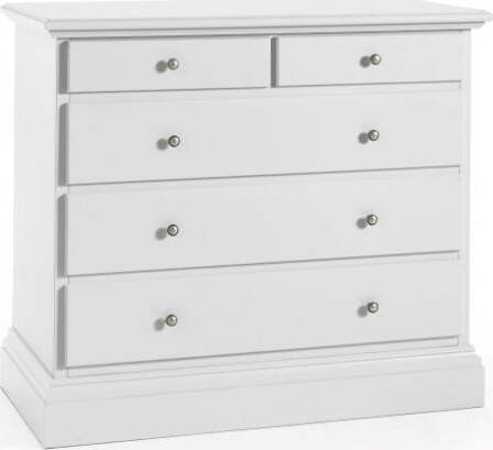 MOBILI-2G---CASSETTIERA-5-CASSETTI-CLASSICA-SHABBY-BIANCO-117x51x101