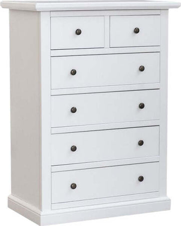 MOBILI-2G---Cassettiera-6-cassetti-in-legno-shabby-bianco-62x37X93