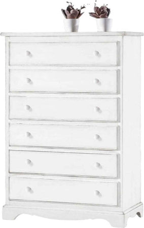 MOBILI-2G---Cassettiera-6-cassetti-legno-shabby-bianco-97x49X140