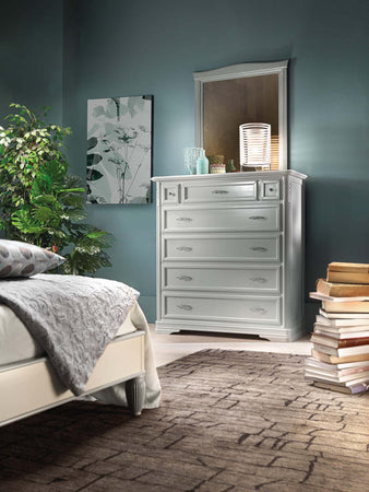 MOBILI-2G---CASSETTIERA-7-CASSETTI-CON-RIBALTA-IN-LEGNO-MASSELLO-BIANCO-L.120-P.51-H.130