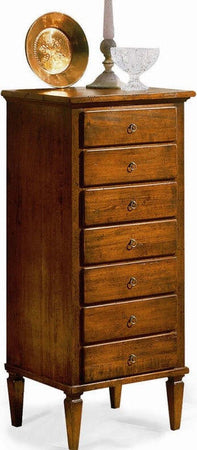 MOBILI-2G---Cassettiera-7-cassetti-in-legno-arte-povera-tinta-noce-L.49-x-P.37-H.106
