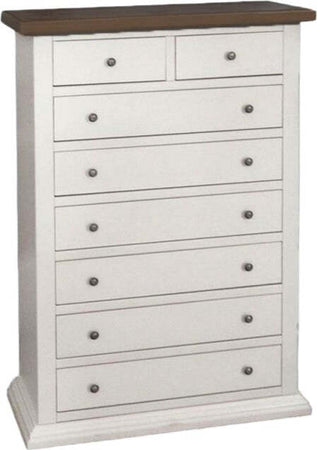 MOBILI-2G---Cassettiera-8-cassetti-in-legno-shabby-bianco-e-noce-87x40X125