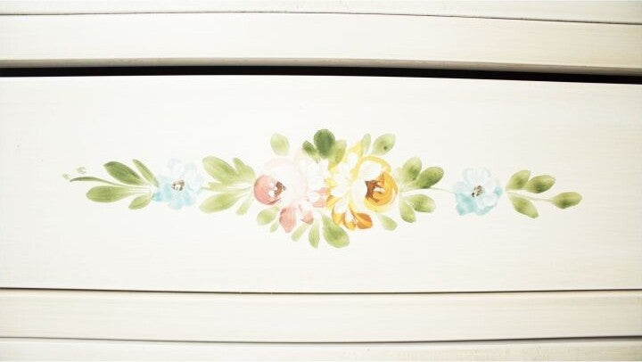 MOBILI-2G---Cassettiera-8-cassetti-legno-shabby-bianco-anticato-decori-87x40X125