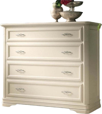 MOBILI-2G---CASSETTIERA-CLASSICA-4-CASSETTI-IN-LEGNO-MASSELLO-AVORIO-L.130-P.51-H.105