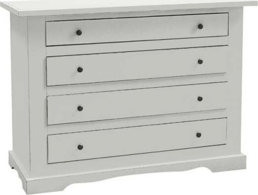 MOBILI-2G---Cassettiera-classica-4-cassetti-legno-bianco-shabby-115x50x90