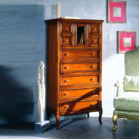 MOBILI-2G---CASSETTIERA-CLASSICA-IN-LEGNO-9-CASSETTI-FINITURA-BASSANO-L.70-P.43-H.140