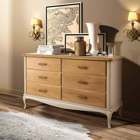 MOBILI-2G---CASSETTIERA-COMO'-CLASSICA-IN-LEGNO-6-CASSETTI-L.141-P.47-H.80