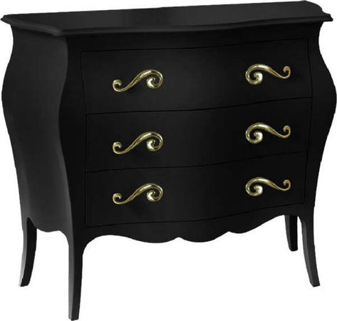 MOBILI-2G---Cassettiera-sagomata-3-cassetti-legno-nero-opaco-oro-99x41X85