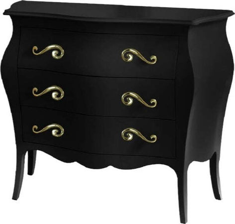 MOBILI-2G---Cassettiera-sagomata-3-cassetti-legno-nero-opaco-oro-99x41X85