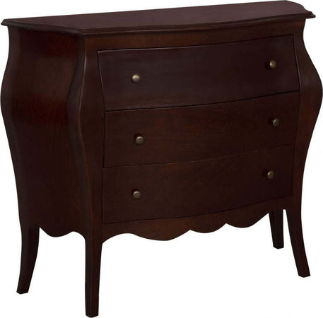 MOBILI-2G---Cassettiera-sagomata-classica-3-cassetti-legno-tinta-noce-scuro-99x41X85
