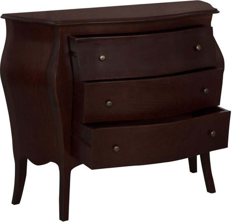 MOBILI-2G---Cassettiera-sagomata-classica-3-cassetti-legno-tinta-noce-scuro-99x41X85