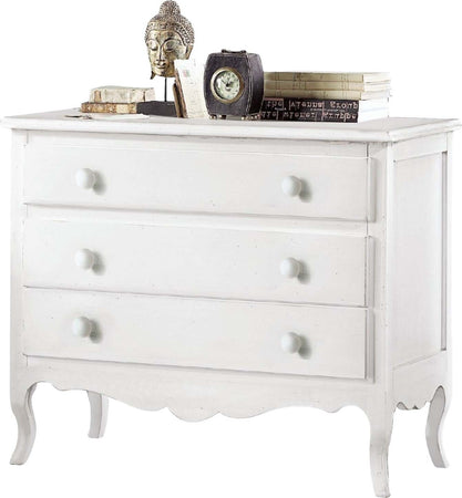 MOBILI-2G---COMO'-3-CASSETTI-CLASSICO-SAGOMATO-BIANCO-107x52X89