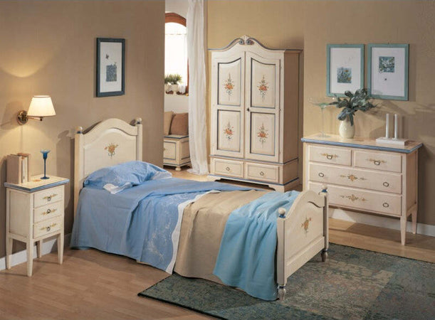 MOBILI-2G---COMO-4-CASSETTI-BIANCO-FILO-BLU-IN-LEGNO