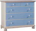 MOBILI-2G---COMO-5-CASSETTI-IN-LEGNO-AZZURRO-MIELE-L.118-P.52-H.99