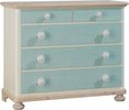 MOBILI-2G---COMO-5-CASSETTI-IN-LEGNO-VERDE-E-MIELE-L.118-P.52-H.99