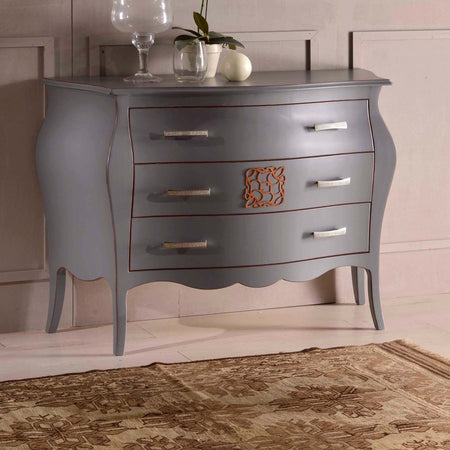 MOBILI-2G---COMO'-BOMBATO-3-CASSETTI-LEGNO-GRIGIO-SPIGOLATO-118x50x85