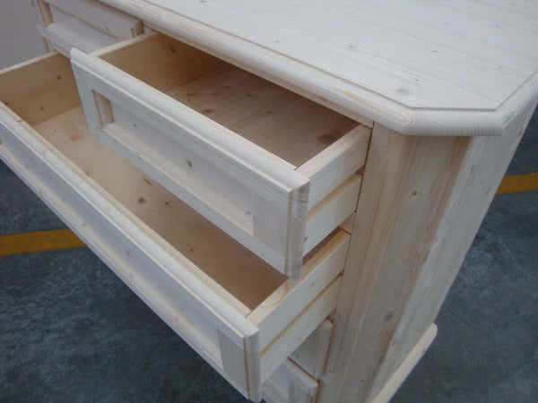 MOBILI-2G---COMO'-LEGNO-DI-ABETE-5-CASSETTI-GREZZO-L.116-P.51-H.101