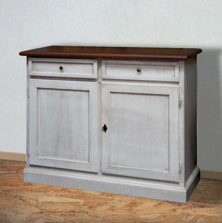 MOBILI-2G---Credenza-2-Ante-2-cassetti-shabby-Bicolore-Legno-105X42X85