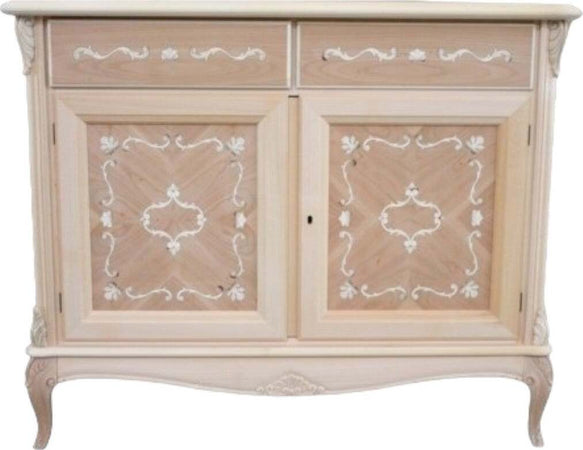 MOBILI-2G---CREDENZA-CLASSICA-2-PORTE-2-CASSETTI-LEGNO-GREZZO--L.111-P.44-H.91