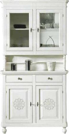 MOBILI-2G---Cristalliera-2-ante-legno-bianco-rosoni-104x43x208