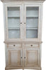 MOBILI-2G---Cristalliera-2-porte-legno-shabby-bianco-anticato-117x46x220