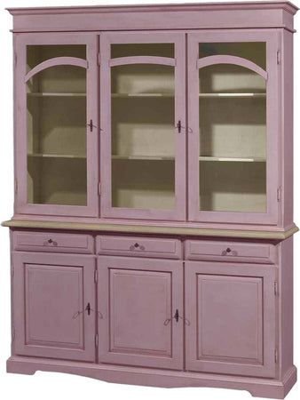 MOBILI-2G---CRISTALLIERA-3-ANTE-LEGNO-PENNELLATO-LAVANDA-156X42X205