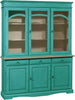 MOBILI-2G---CRISTALLIERA-3-ANTE-LEGNO-PENNELLATO-VERDE-156x42x205