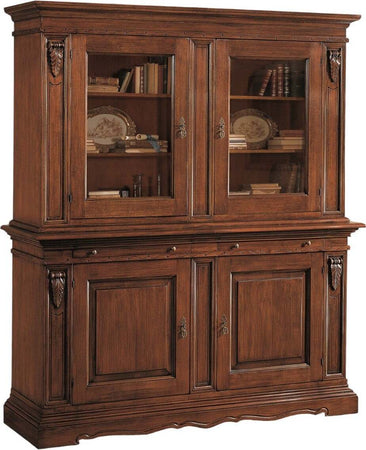 MOBILI-2G---CRISTALLIERA-4-PORTE-TINTA-NOCE-IN-LEGNO-L.213-P.54-H.226