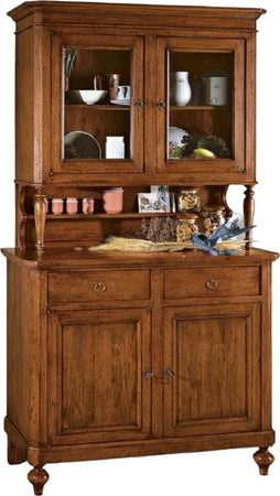 MOBILI-2G---CRISTALLIERA-NAPOLETANA-IN-LEGNO-MASSELLO-4-PORTE-2-CASSETTI-TINTA-NOCE-L.116-P.49-H.206