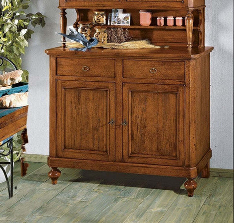 MOBILI-2G---CRISTALLIERA-NAPOLETANA-IN-LEGNO-MASSELLO-4-PORTE-2-CASSETTI-TINTA-NOCE-L.116-P.49-H.206
