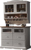MOBILI-2G---CRISTALLIERA-SHABBY-IN-LEGNO-MASSELLO-2-ANTE-2-CASSETTI-GRIGIO/NATURALE-L.120-P.58-H.197