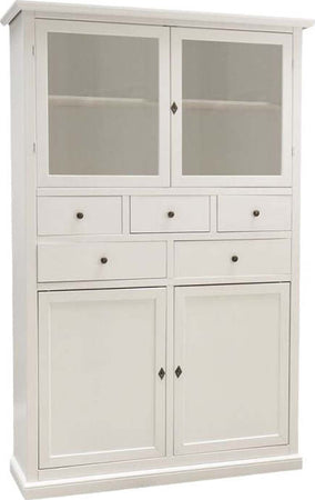 MOBILI-2G---Dispensa-4-porte-5-cassetti-legno-bianco-shabby-120x41x187