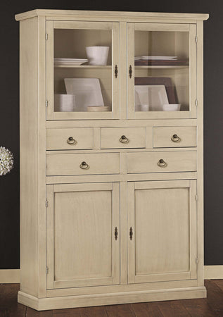 MOBILI-2G---DISPENSA-CLASSICA-4-PORTE-E-5-CASSETTI-LEGNO-AVORIO-PATINATO-120x41x187