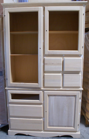 MOBILI-2G---DISPENSA-IN-LEGNO-7-CASSETTI-3-PORTE-GREZZO-L.120-P.52-H.220