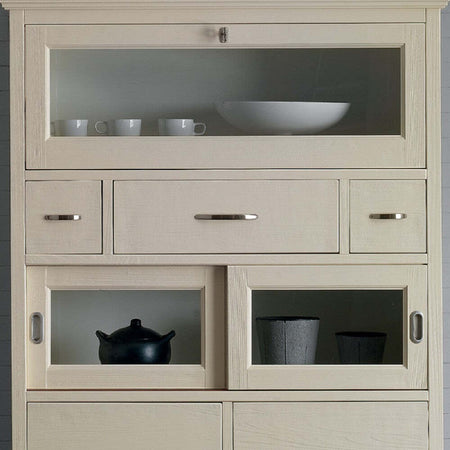 MOBILI-2G---DISPENSA-SHABBY-IN-LEGNO-MASSELLO-3-RIBALTE-5-CASSETTI-AVORIO-OPACO-L.110-P.45-H.140